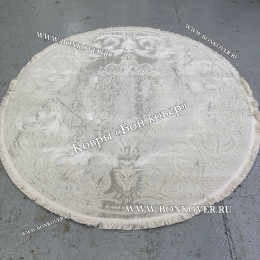 Белый Круглый Ковер Для Гостиной Медальон Дизайн 30533