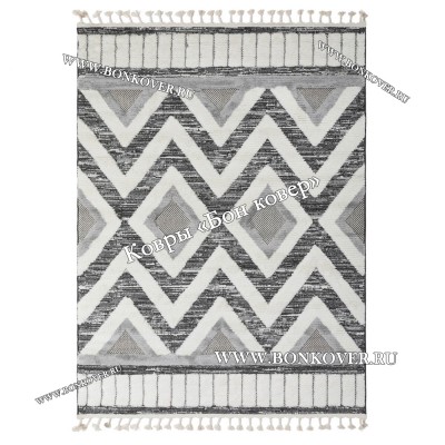 Турецкий Ковер Комфорт Дизайн 30082 Серый с Белым