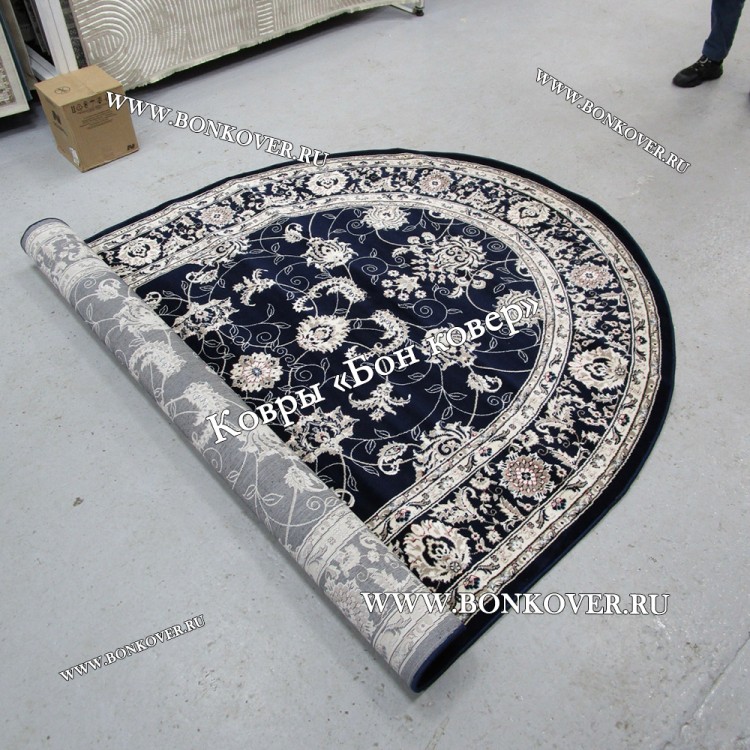 Овальный Ковер Для Гостиной Дизайн 30596 Темно-Синий