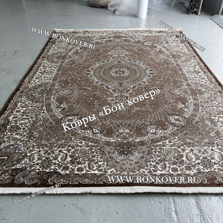 Коротковорсный Ковер Медальон Арт 30066 Коричневый