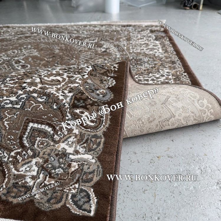 Коротковорсный Ковер Медальон Арт 30066 Коричневый
